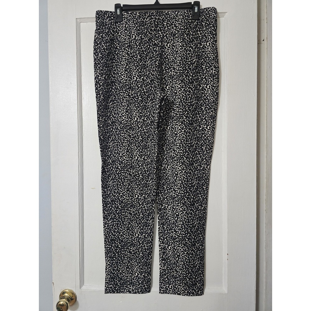 Max & Rina Black White‎ Straight Leg Stretch Pants Size Large